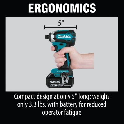 Image showing 7 th Makita 18V LXT 1/4 in. Cordless Lithium-Ion Brushless Impact Driver Kit, 3.0Ah