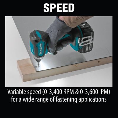 Image showing 9 th Makita 18V LXT 1/4 in. Cordless Lithium-Ion Brushless Impact Driver Kit, 3.0Ah