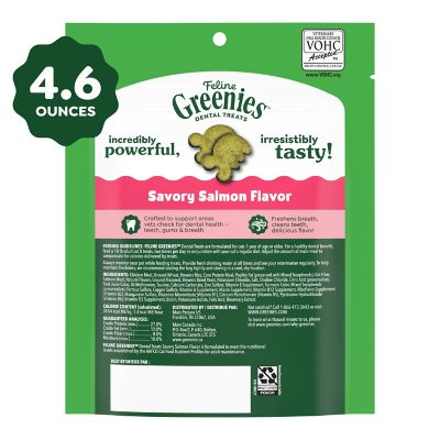 Image showing 9 th Greenies Savory Salmon Flavor Natural Dental Care Adult Cat Treats, 4.6 oz. Pouch