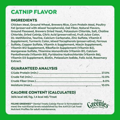 Image showing 9 th Greenies Catnip Flavor Natural Dental Care Adult Cat Treats, 9.75 oz.