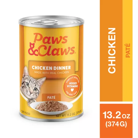 Paws & Claws Wet Adult Cat Food with Chicken Pate 13.2 oz. Wet Cat Food