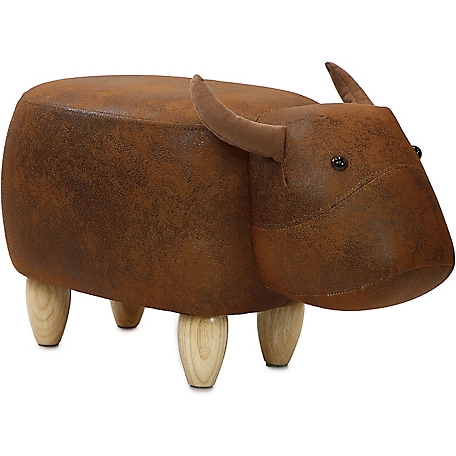 Critter Sitters 14 in. Brown Cow Ottoman