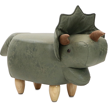 Critter Sitters 14-In Green Triceratops Dinosaur Ottoman