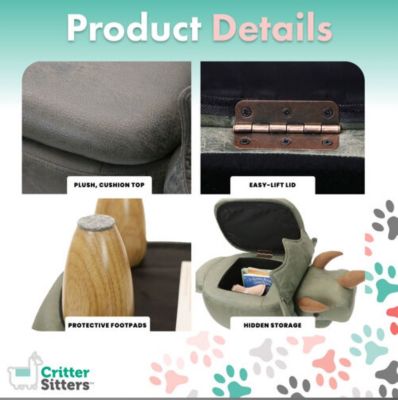 Image showing  15 in. Green Triceratops Storage Ottoman