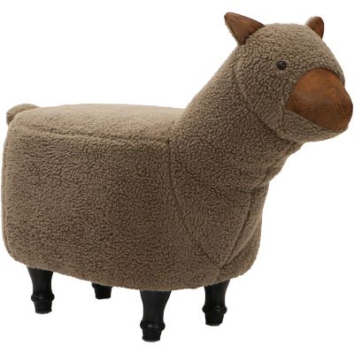 Critter Sitters 14 in. Plush Brown Llama Ottoman