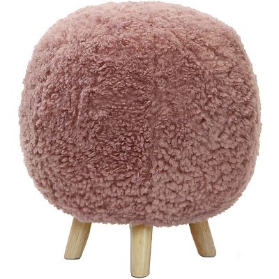 Critter Sitters 19 in. Plush Pink Pouf Ottoman