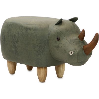 Critter Sitters 14 in. Green Rhino Ottoman