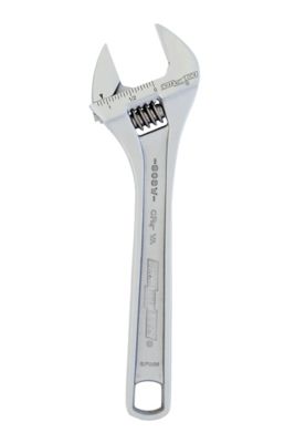 Channellock 8 in. Adjustable Wide Chrome Wrench, 4-Thread Knurl