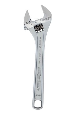 Channellock 10 in. Adjustable Wide Chrome Wrench, 4-Thread Knurl