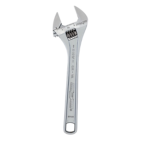 Channellock 10 in. Adjustable Wide Chrome Wrench, 4-Thread Knurl