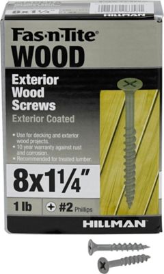 Image showing  8 in. x 1-1/4 in. Fas-N-Tite 10-Year Deck Exterior Wood Screws, 190-Pack