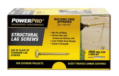 Image showing  Power Pro Structural Lag Screws (5/16 x 3in.) - 40 pc