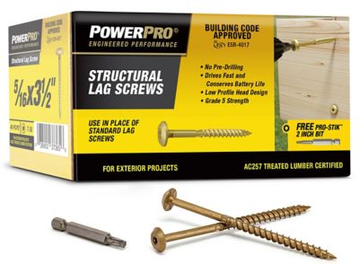 Hillman Power Pro Structural Lag Screws (5/16 x 3-1/2in.) - 40 pc