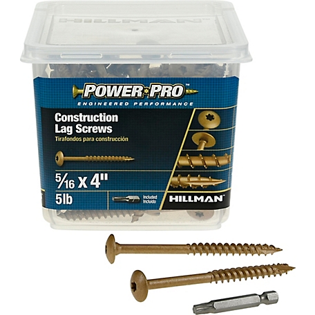 Hillman Power Pro Star Drive Construction Lag Screws (5/16in.x 4in