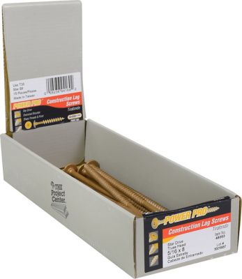 Image showing  Power Pro Bronze Star Drive Construction Lag Screws (5/16-18 x 8 in.) - 15 pc