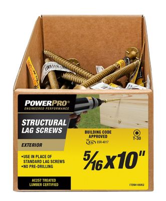 Image showing  Power Pro Structural Lag Screws (5/16 x 10in.) - 1 pc