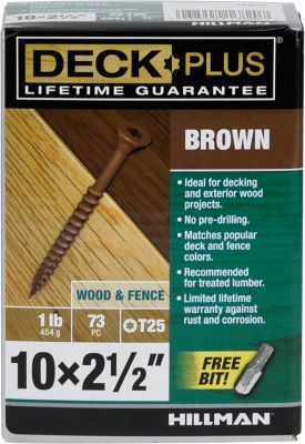 Hillman Deck Plus Brown Deck Screws (#10 x 2-1/2in.) -1 lb