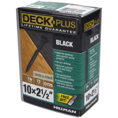 Image showing  #10 x 2-1/2 in. Deck Plus Deck Screws, Black, 73-Pack