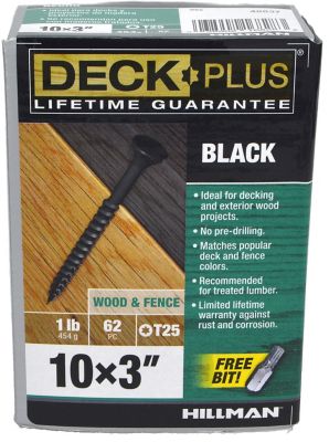 Hillman Deck Plus Black Deck Screws (#10 x 3in.) -1 lb