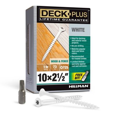 Image showing  #10 x 2-1/2 in. Deck Plus Deck Screws, White, 73-Pack