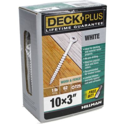 Image showing  #10 x 3 in. Deck Screws, White, 62-Pack