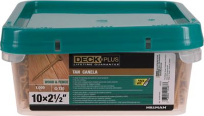 Hillman #10 x 2-1/2 in. Deck Plus Deck Screws, Tan, 1,000-Pack