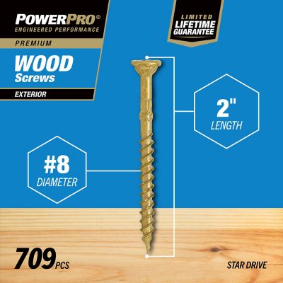 Image showing  Power Pro Premium Exterior Wood Screws (#8 x 2 in.) - 5lb Box
