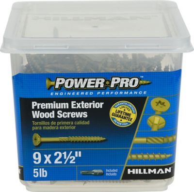 Hillman Power Pro Premium Exterior Wood Screws (#9 x 2-1/2 in.) -5lb
