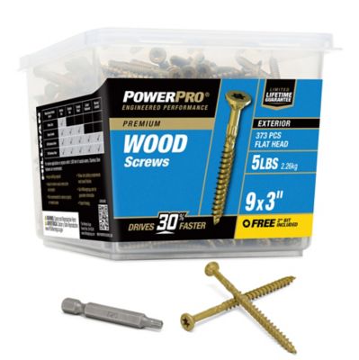 Hillman Power Pro Premium Exterior Wood Screws (#9 x 3 in.) -5lb