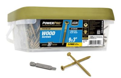 Hillman Power Pro Premium Exterior Wood Screws (#9 x 3in.) -1000 Pack