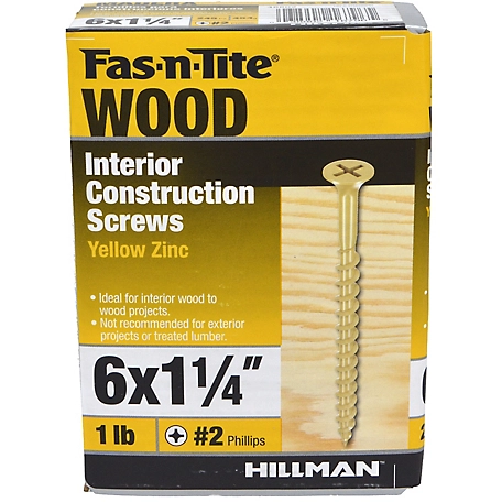 Hillman Fas-N-Tite Bugle Head Phillips All Purpose Wood Screws (#6 x 1-1/4in.) - 1lb