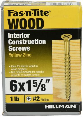 Hillman #6 x 1-5/8 in. Fas-N-Tite Bugle Head Phillips All Purpose Wood Screws, 190-Pack