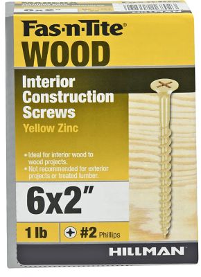 Hillman #6 x 2 in. Fas-N-Tite Bugle Head Phillips All Purpose Wood Screws, 166-Pack