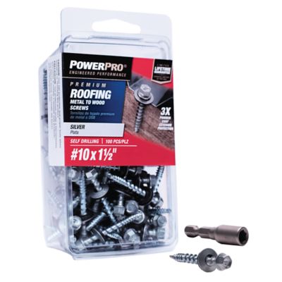 Image showing  10 x 1-1/2 in. Power Pro Premium Exterior Metal Polebarn Screws