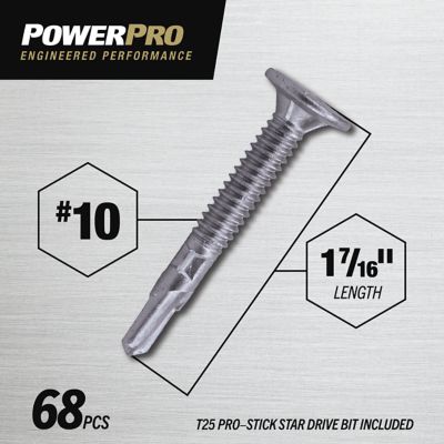 Image showing  #10 x 1-7/16 in. Power Pro Star-Drive Sheet Metal Screws, 68-Pack