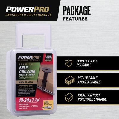 Image showing  #10 x 1-7/16 in. Power Pro Star-Drive Sheet Metal Screws, 68-Pack