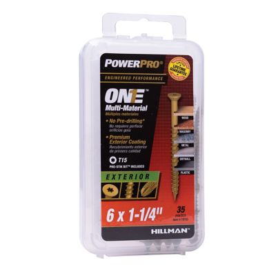 Hillman #6 x 1-1/4 in. Power Pro ONE Flat Exterior Bronze Multi-Material Screws, 35-Pack