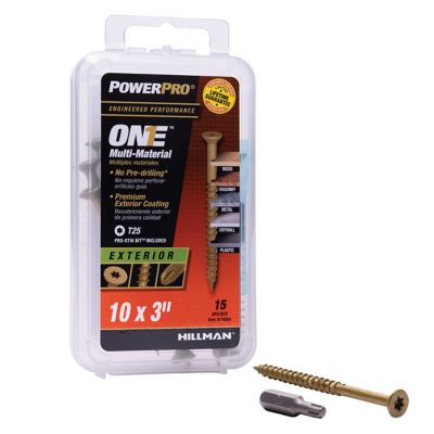 Image showing  #10 x 3 in. Power Pro ONE Flat Exterior Multi-Material Screws, Bronze, 15-Pack