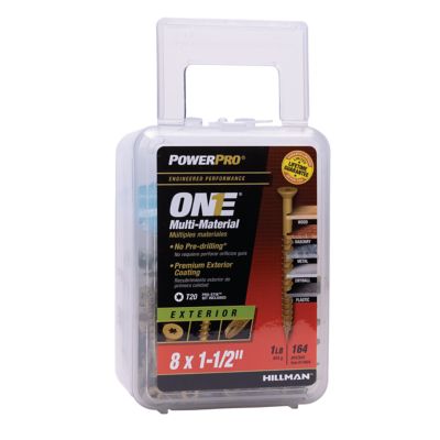 Hillman Power Pro ONE Flat Exterior Bronze Multi-Material Screws (#8 x 1-1/2 in.) -1lb