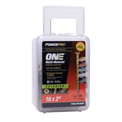 Hillman #10 x 2 in. Power Pro ONE Flat Exterior Multi-Material Screws, Bronze, 95-Pack