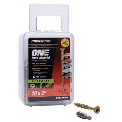 Image showing  #10 x 2 in. Power Pro ONE Flat Exterior Multi-Material Screws, Bronze, 95-Pack