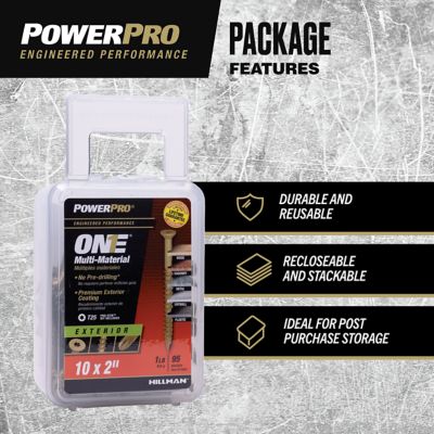 Image showing  #10 x 2 in. Power Pro ONE Flat Exterior Multi-Material Screws, Bronze, 95-Pack