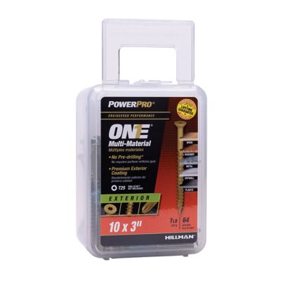 Hillman Power Pro ONE Flat Exterior Bronze Multi-Material Screws (#10 x 3in.) -1lb