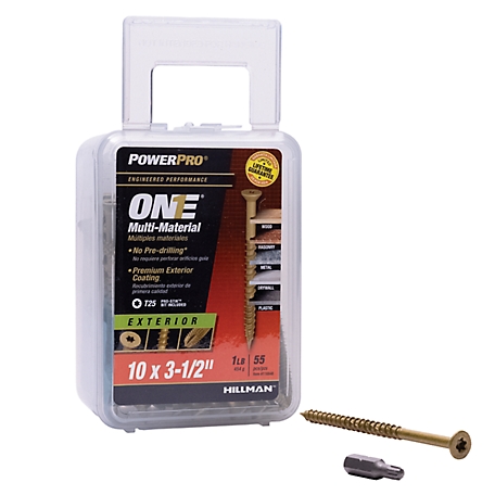 Hillman Power Pro ONE Flat Exterior Bronze Multi-Material Screws (#10 x  3-1/2in.) -1lb at Tractor Supply Co.