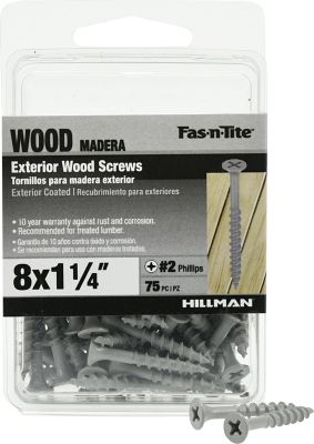 Image showing  #8 x 1-1/4 in. Fas-N-Tite Exterior Coated Wood Screws, 75-Pack