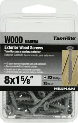 Hillman Fas-N-Tite Exterior Coated Wood Screws (#8 x 1-5/8in.) -75 Pack