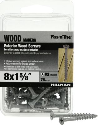 Image showing  #8 x 1-5/8 in. Fas-N-Tite Exterior Coated Wood Screws, 75-Pack