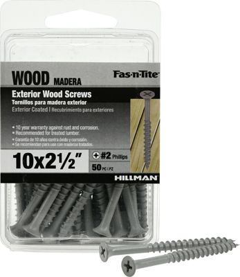 Image showing  #10 x 2-1/2 in. Fas-N-Tite Exterior Coated Wood Screws, 50-Pack