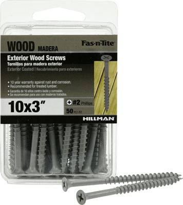 Image showing  #10 x 3 in. Fas-N-Tite Exterior Coated Wood Screws, 50-Pack