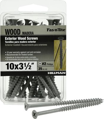 Image showing  #10 x 3-1/2 in. Fas-N-Tite Exterior Coated Wood Screws, 25 pc.
